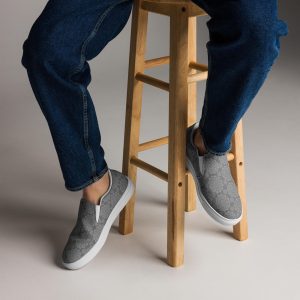 Gray Mandala Slip On Canvas Shoes For Men