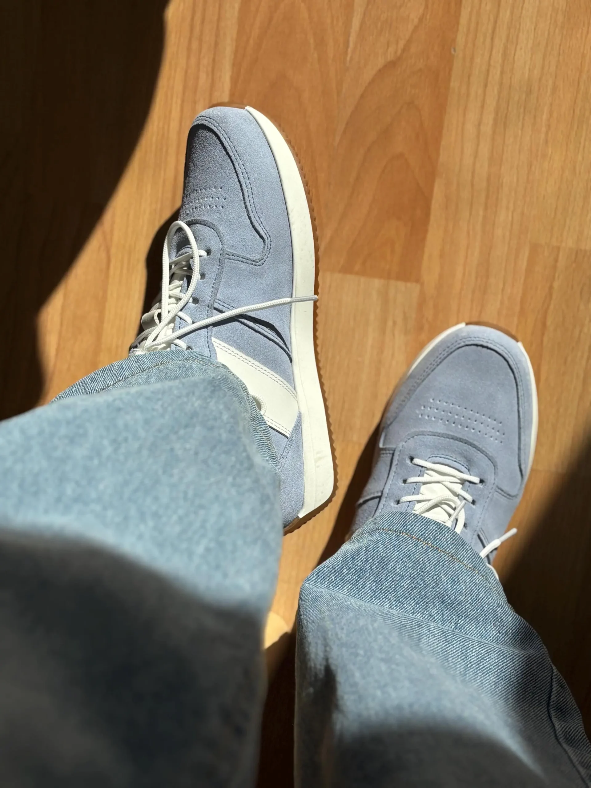 Handmade Retro Light Blue Suede Sneakers Women S Handmade Retro Light Blue Suede Sneakers Women S
