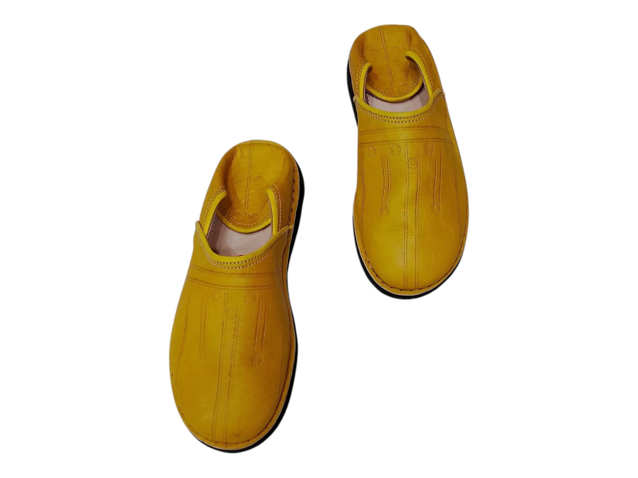 Blue Moroccan Leather Babouche Unisex Handmade Traditional Shoes Blue Moroccan Leather Babouche Unisex Handmade Traditional Shoes