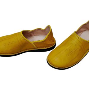 Blue Moroccan Leather Babouche Unisex Handmade Traditional Shoes
